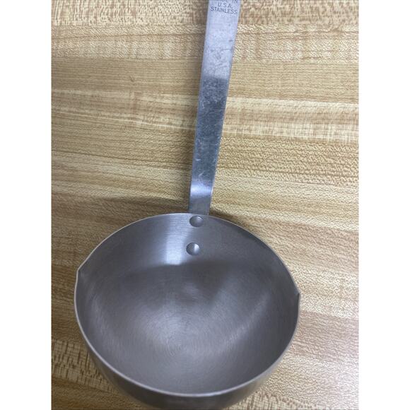 Cutco #15 Ladle Stainless Brown Red Wood Swirl Handle Double Spout USA - Picture 3 of 10